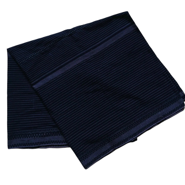Midnight Blue Horizontally Striped Karbi Handwoven Pini