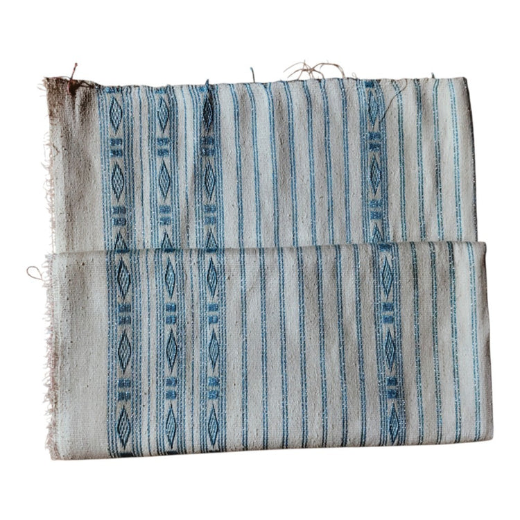 Pekok- handloom handwoven (Honki/Eri Fabric) stripped in Blue/White colours